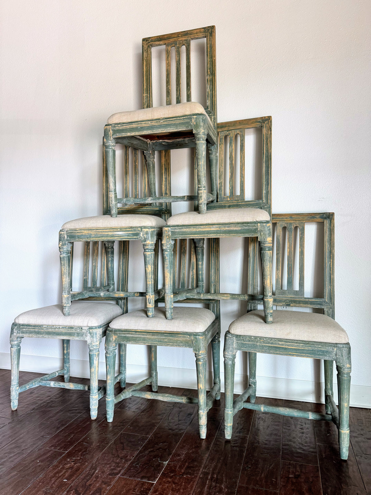 Set of Painted Swedish Chairs