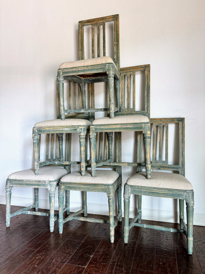 Set of Painted Swedish Chairs