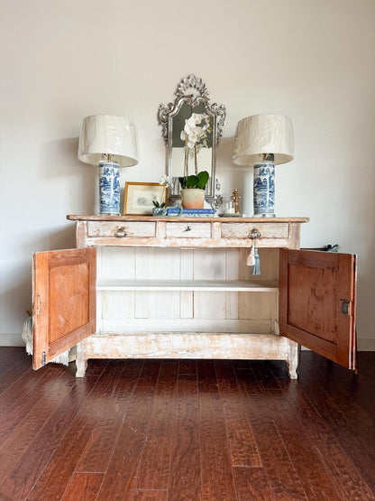 Bleached White Washed French Buffet