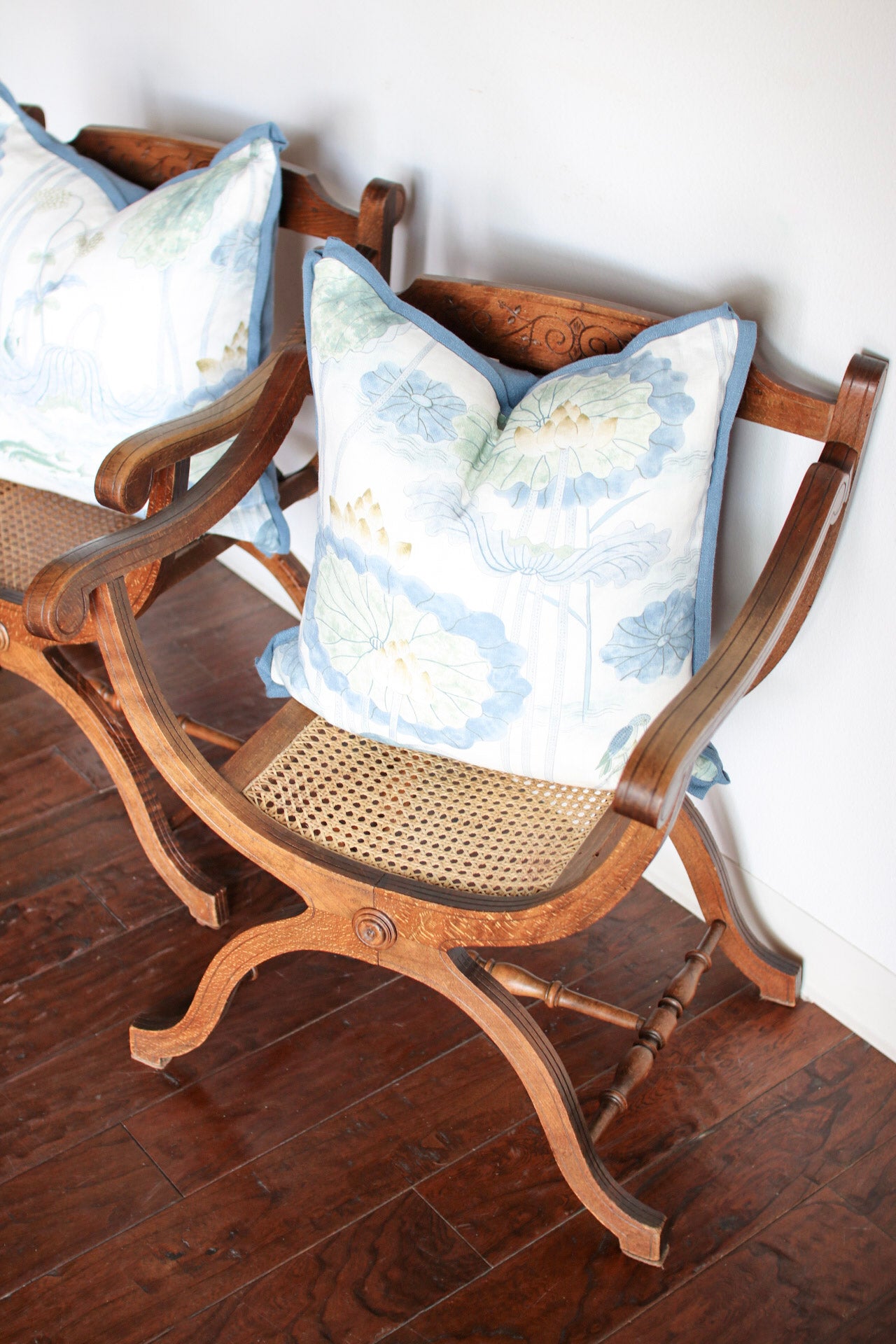 Pair of Italian Cane Chairs