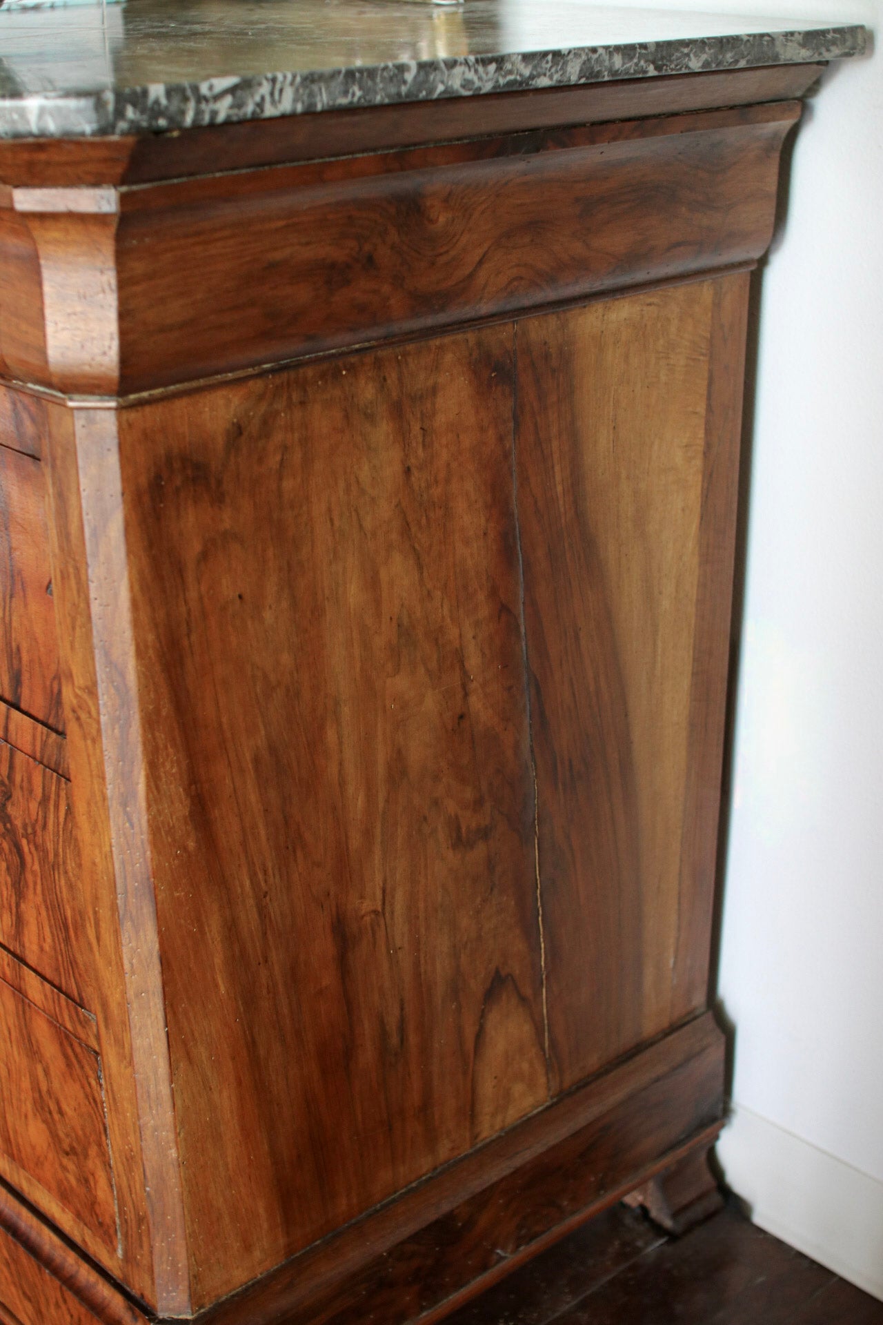 French Louis Phillipe Commode with Grey Marble Top