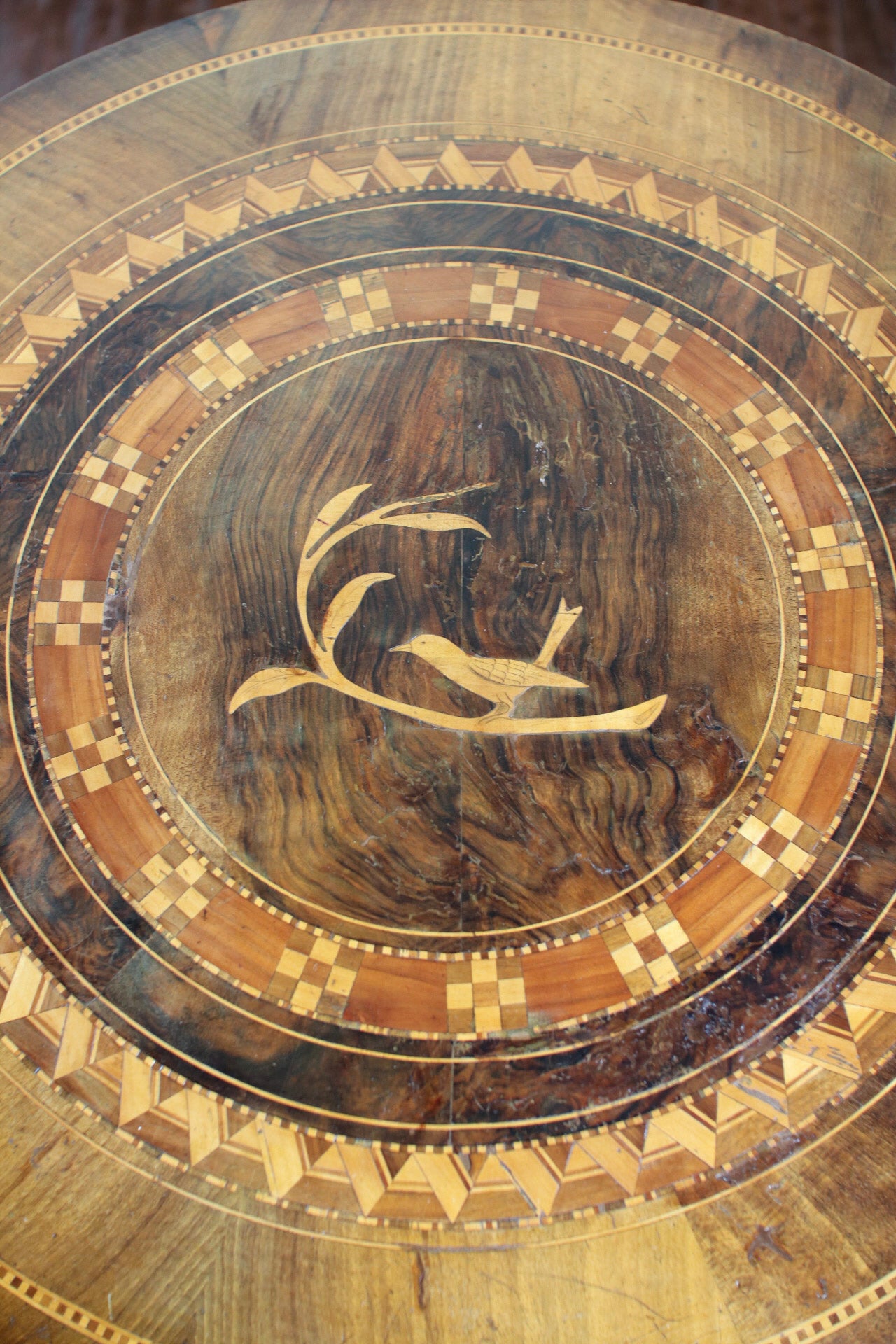 Round Italian Table with Inlay