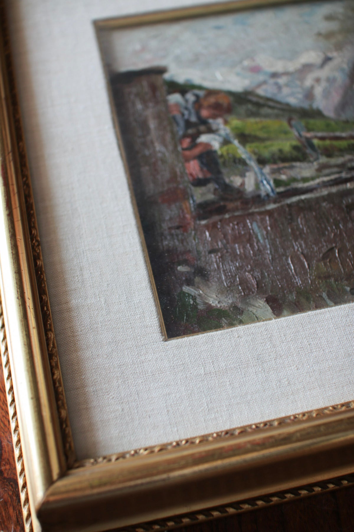 Oil Painting of Woman in Switzerland