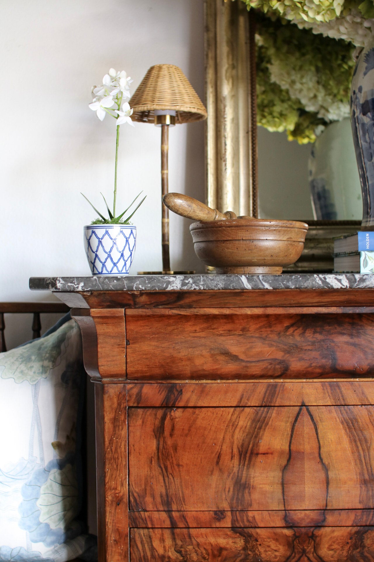 French Louis Phillipe Commode with Grey Marble Top