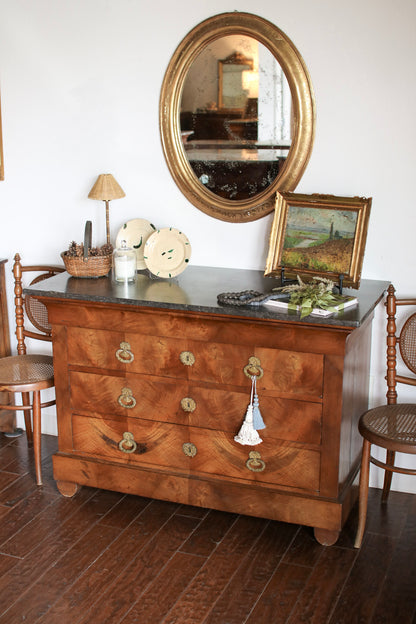 French Louis Philippe Commode with Black Marble
