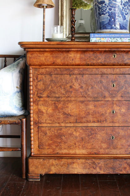 French Louis Phillipe Commode with Bobbin Detailing