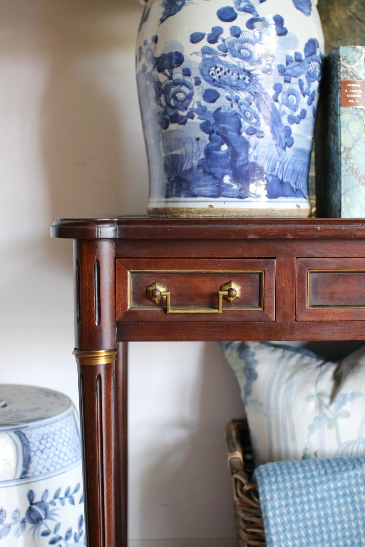 French Louis XVI Leather Top Desk