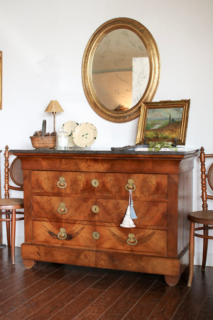 French Louis Philippe Commode with Black Marble