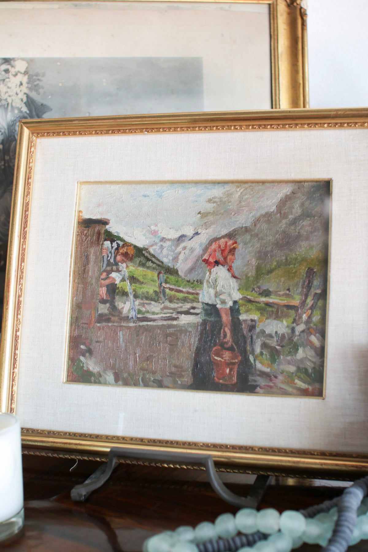 Oil Painting of Woman in Switzerland