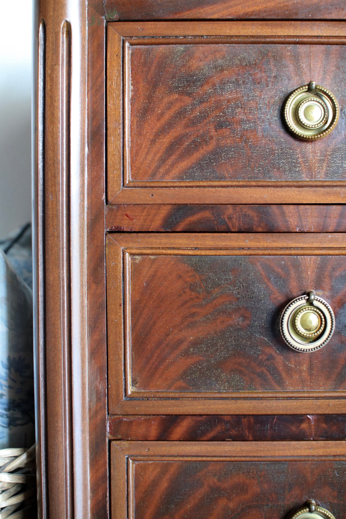 French Louis XVI White Marble Top Commode