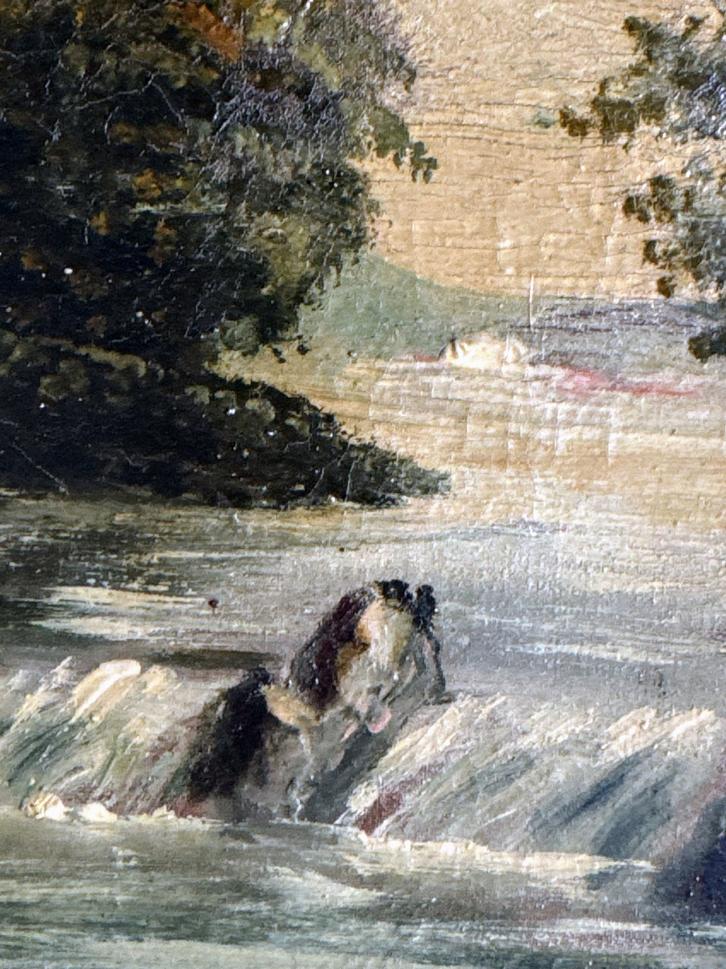 Framed Oil on Canvas of River Scene