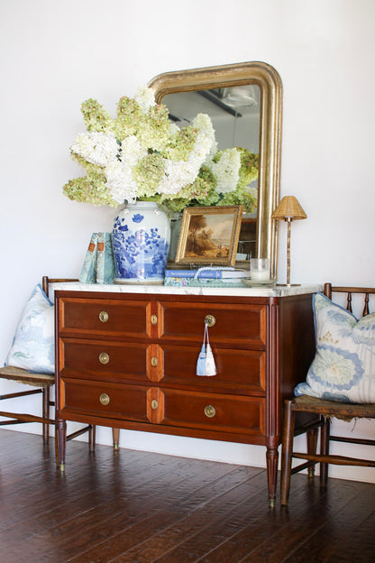 French Louis XVI White Marble Top Commode