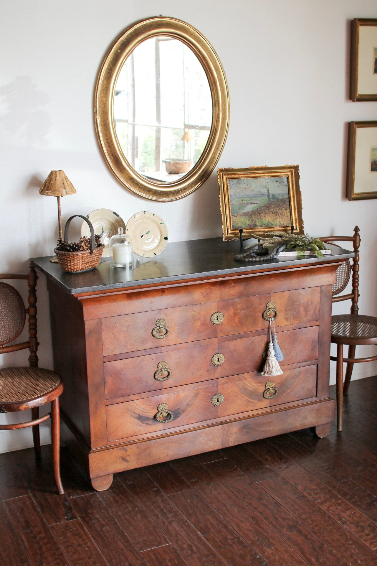 French Louis Philippe Commode with Black Marble