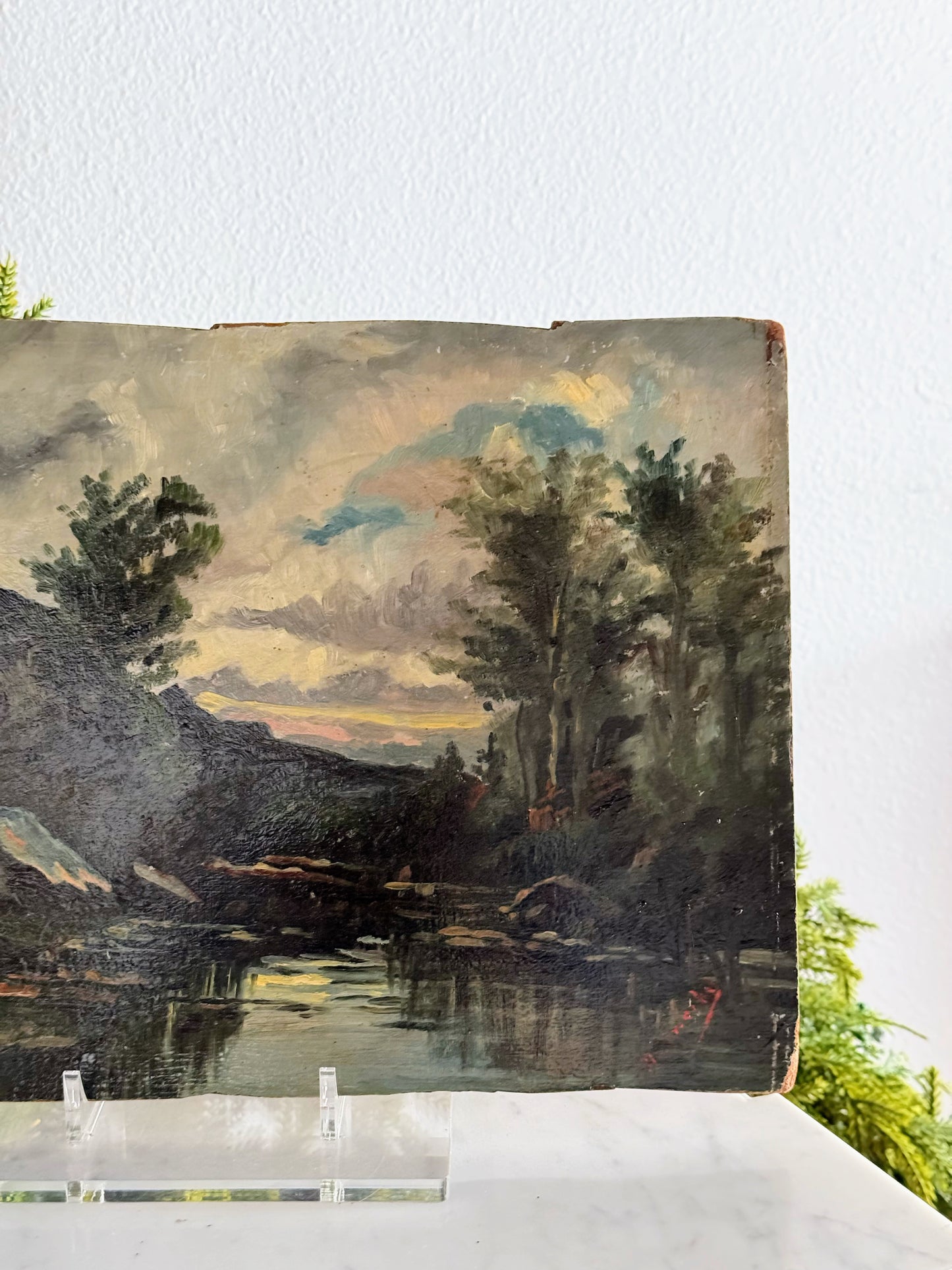 Painting of River on Board