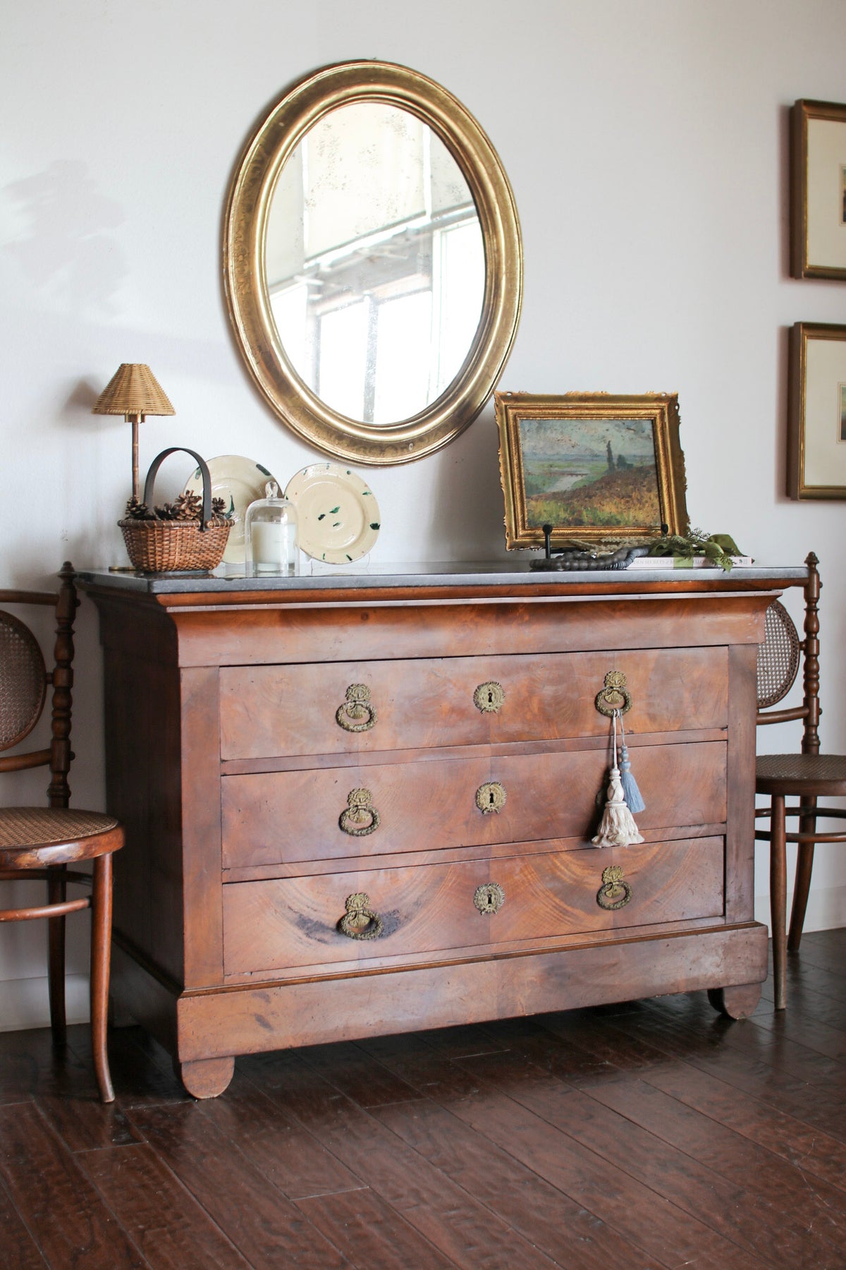 French Louis Philippe Commode with Black Marble
