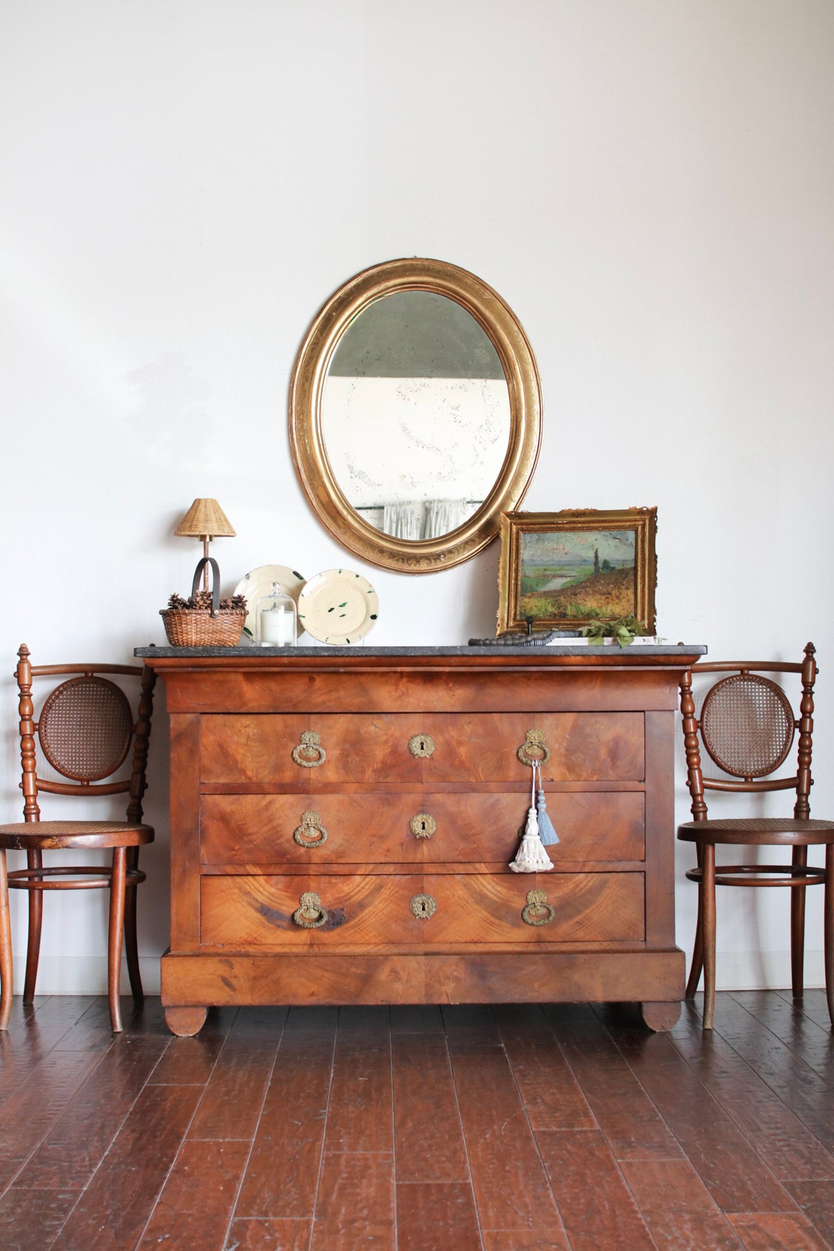 French Louis Philippe Commode with Black Marble
