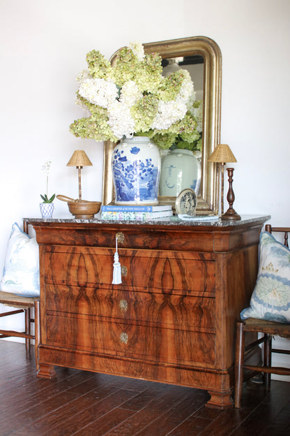 French Louis Phillipe Commode with Grey Marble Top