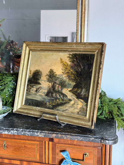 Framed Oil on Canvas of River Scene