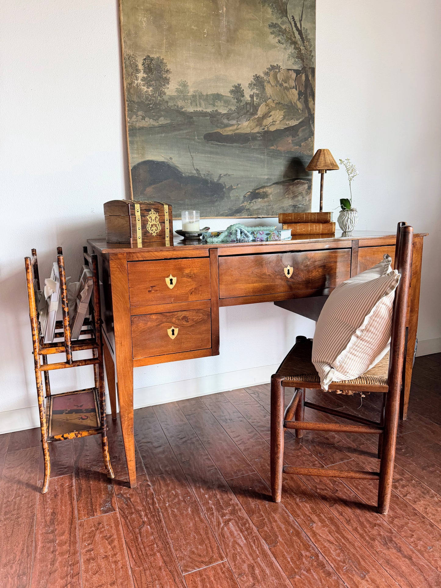 Antique Italian Desk with Shield Escutcheons