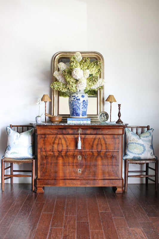 French Louis Phillipe Commode with Grey Marble Top
