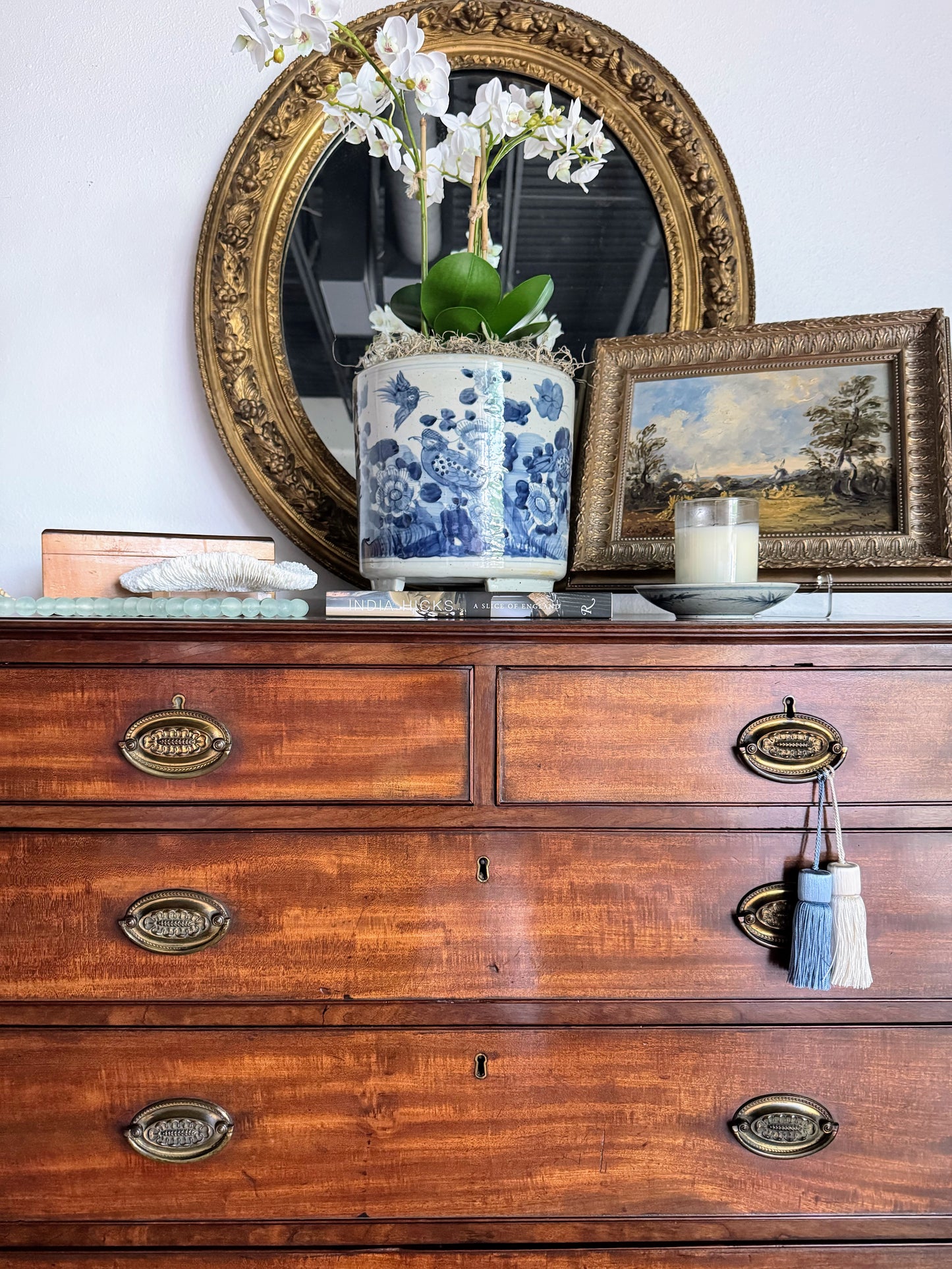 Georgian Oval Plate Swept Foot Bracket Chest