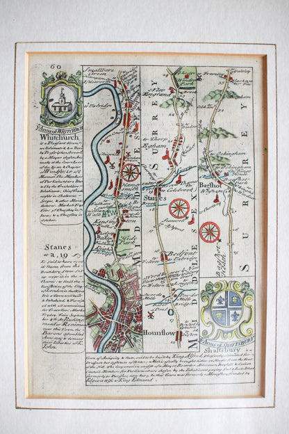 English Framed Map of Surrey