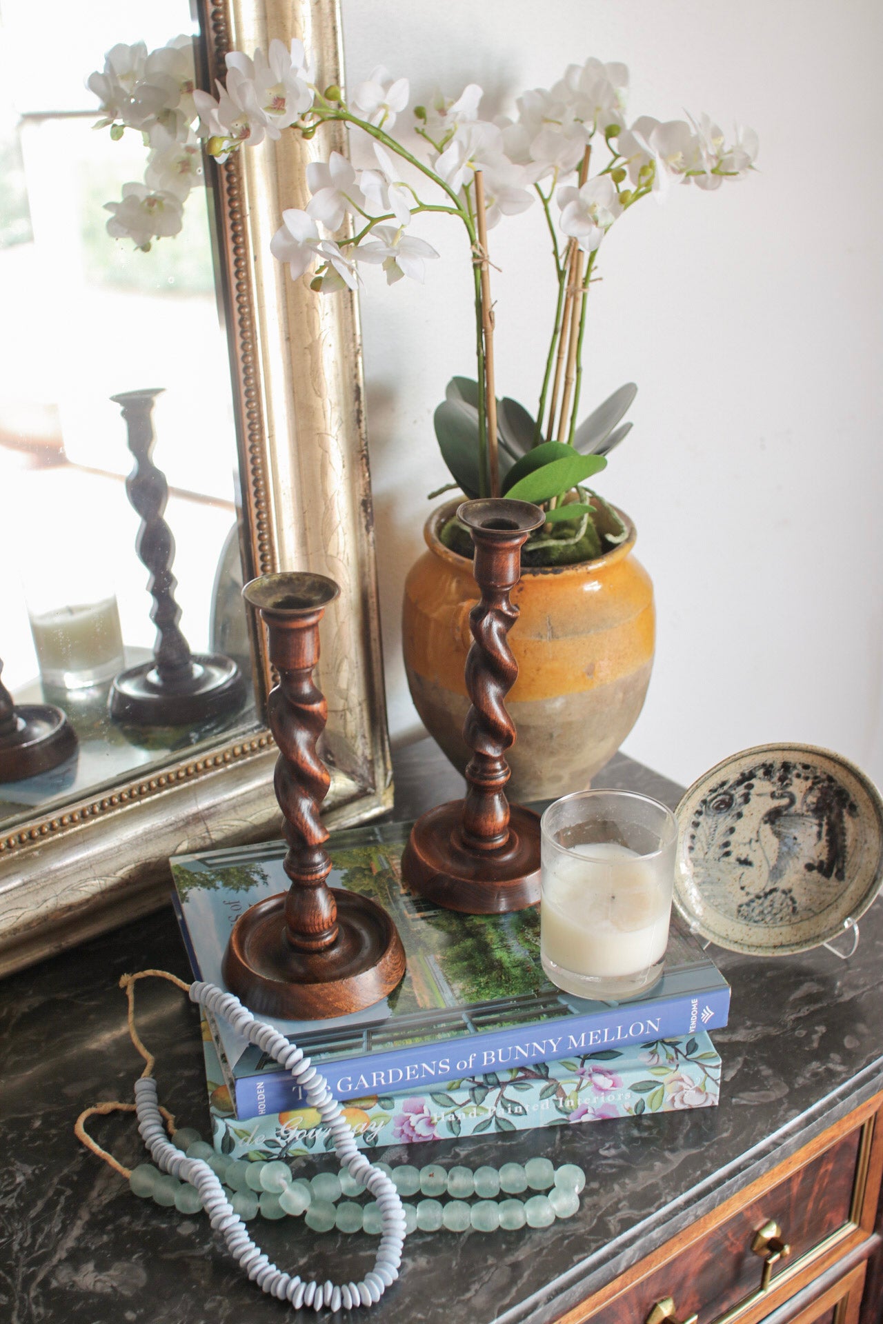 Pair of English Barley Twist Candlesticks