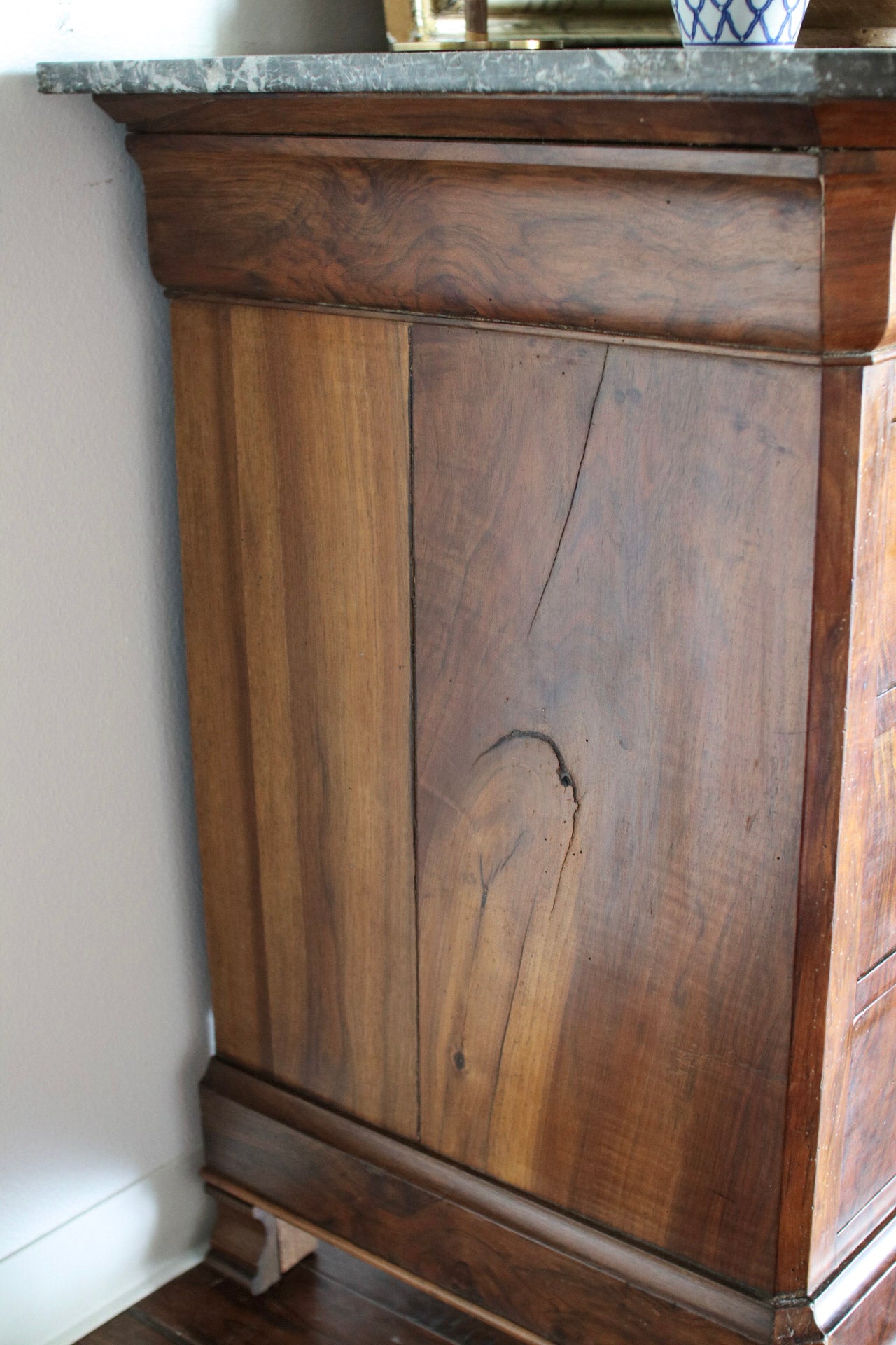 French Louis Phillipe Commode with Grey Marble Top