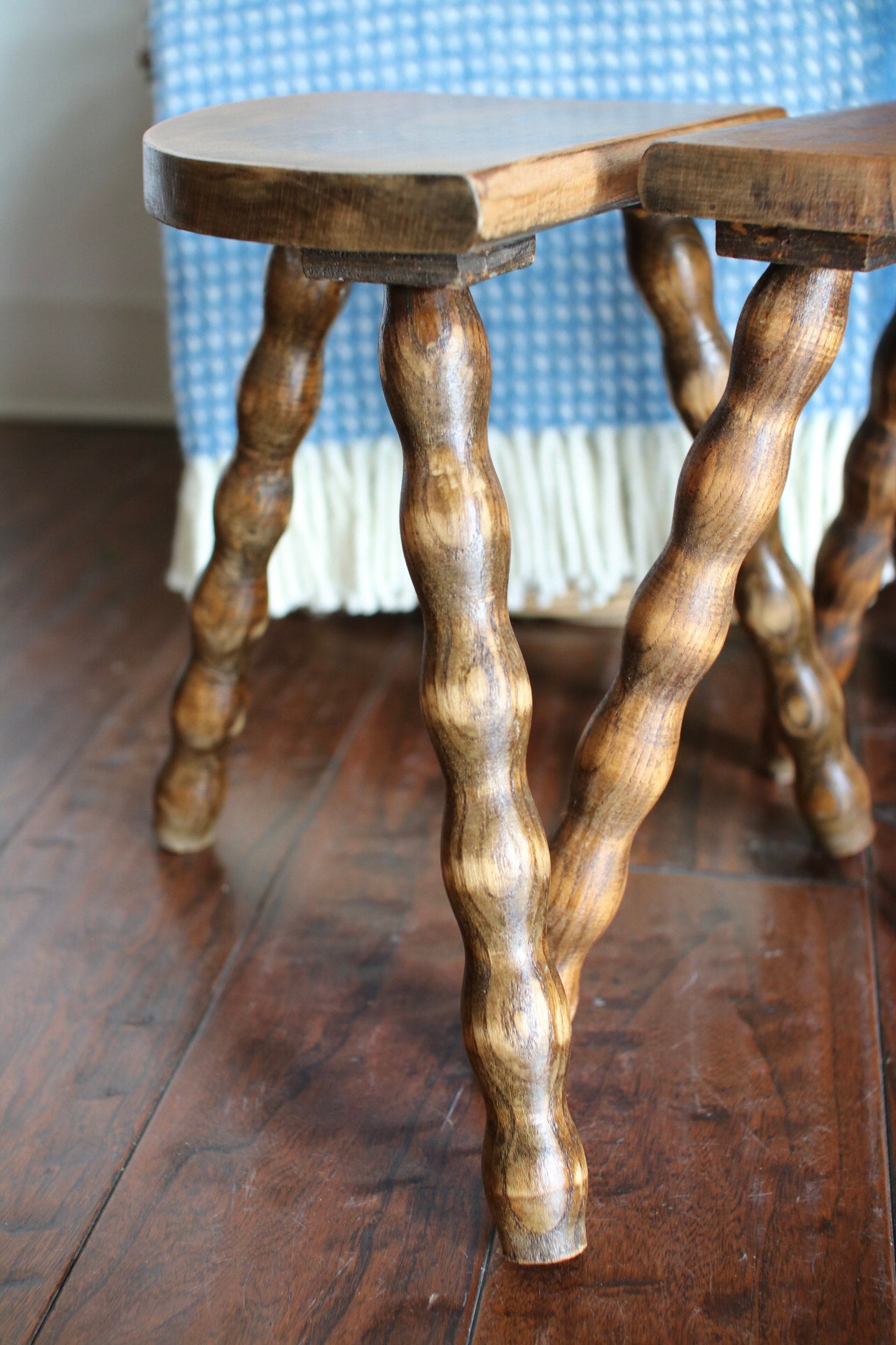 Pair of French Bobbin Stools