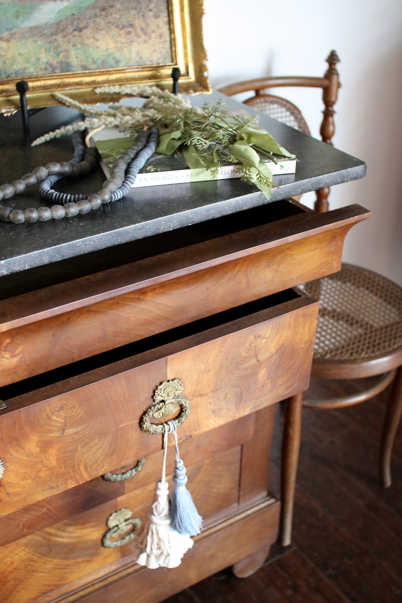 French Louis Philippe Commode with Black Marble
