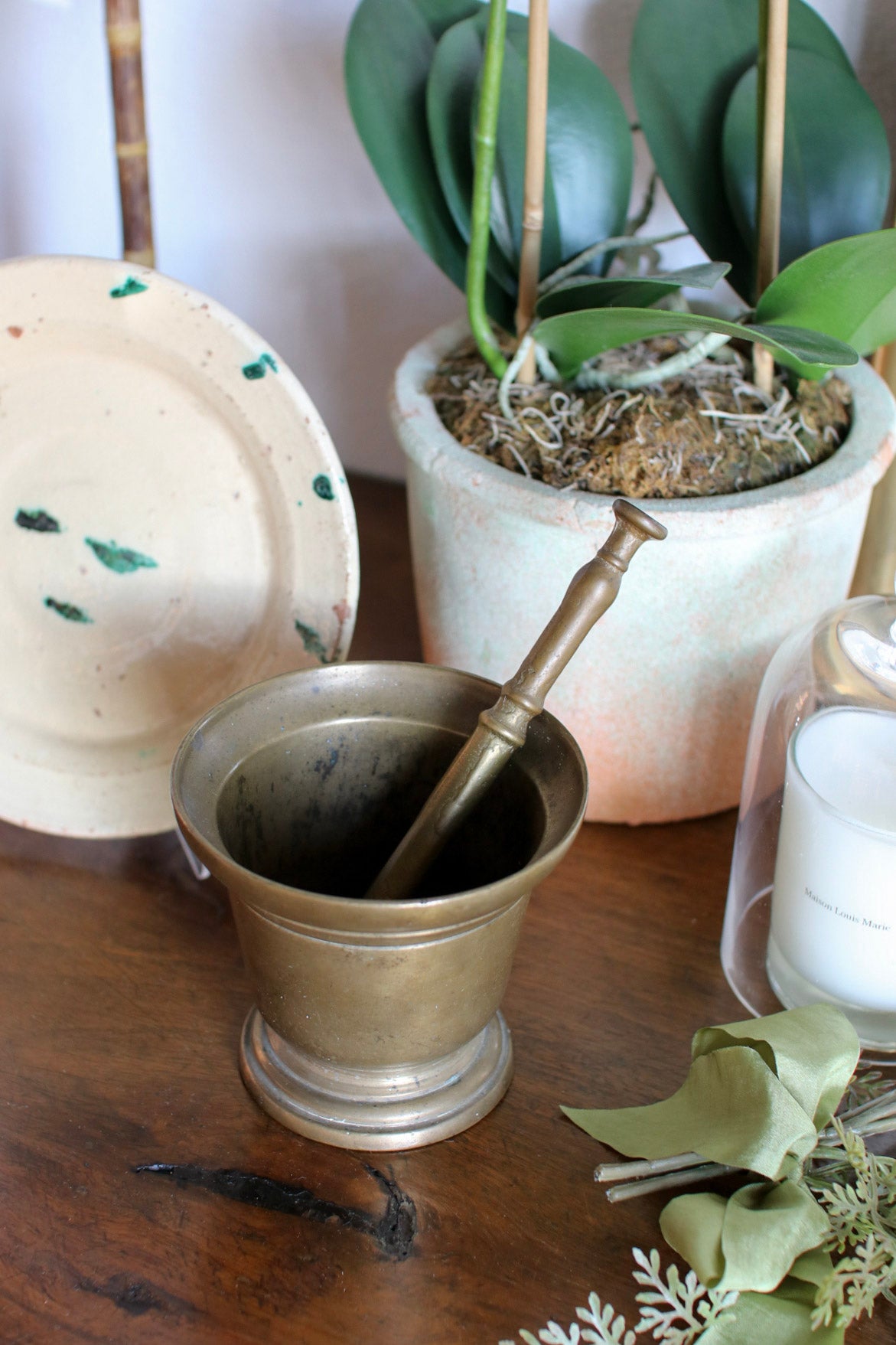 Italian Brass Mortar & Pestle