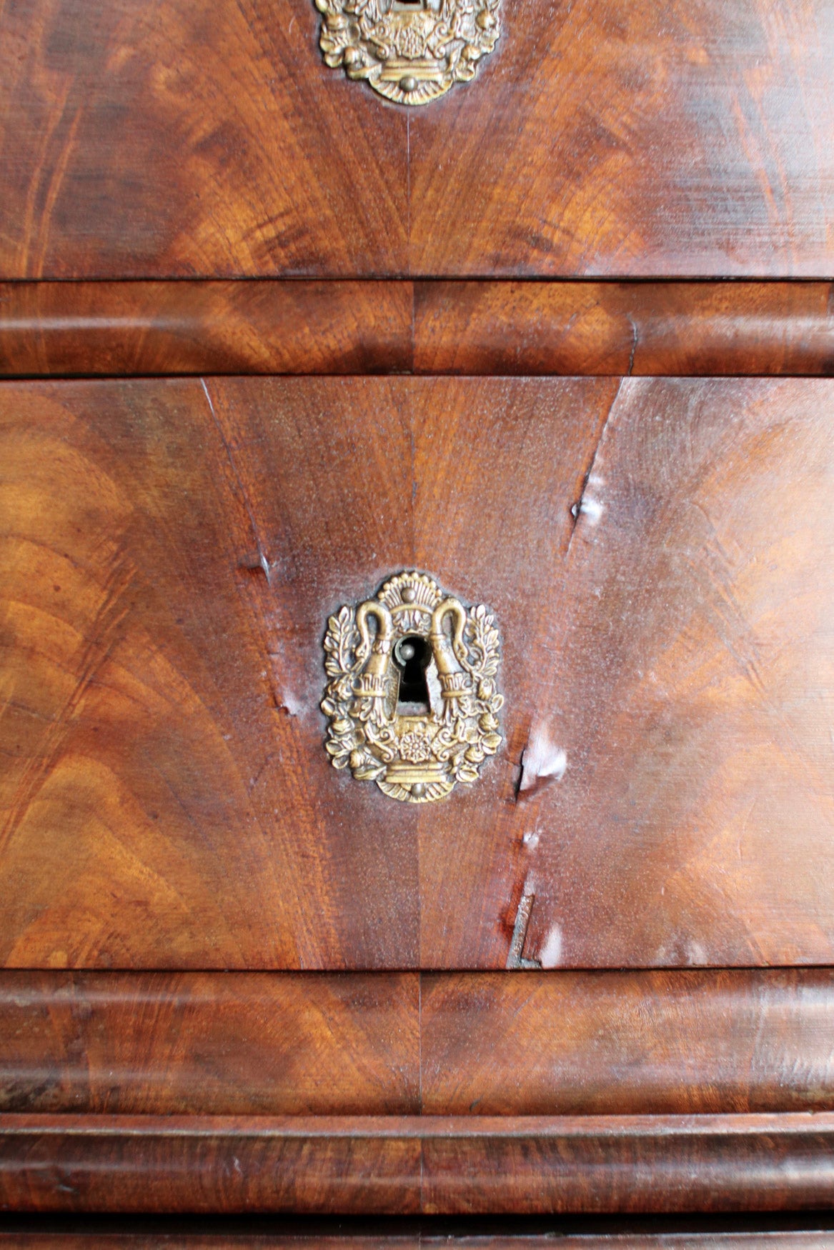 French Louis Philippe White Marble Top Commode