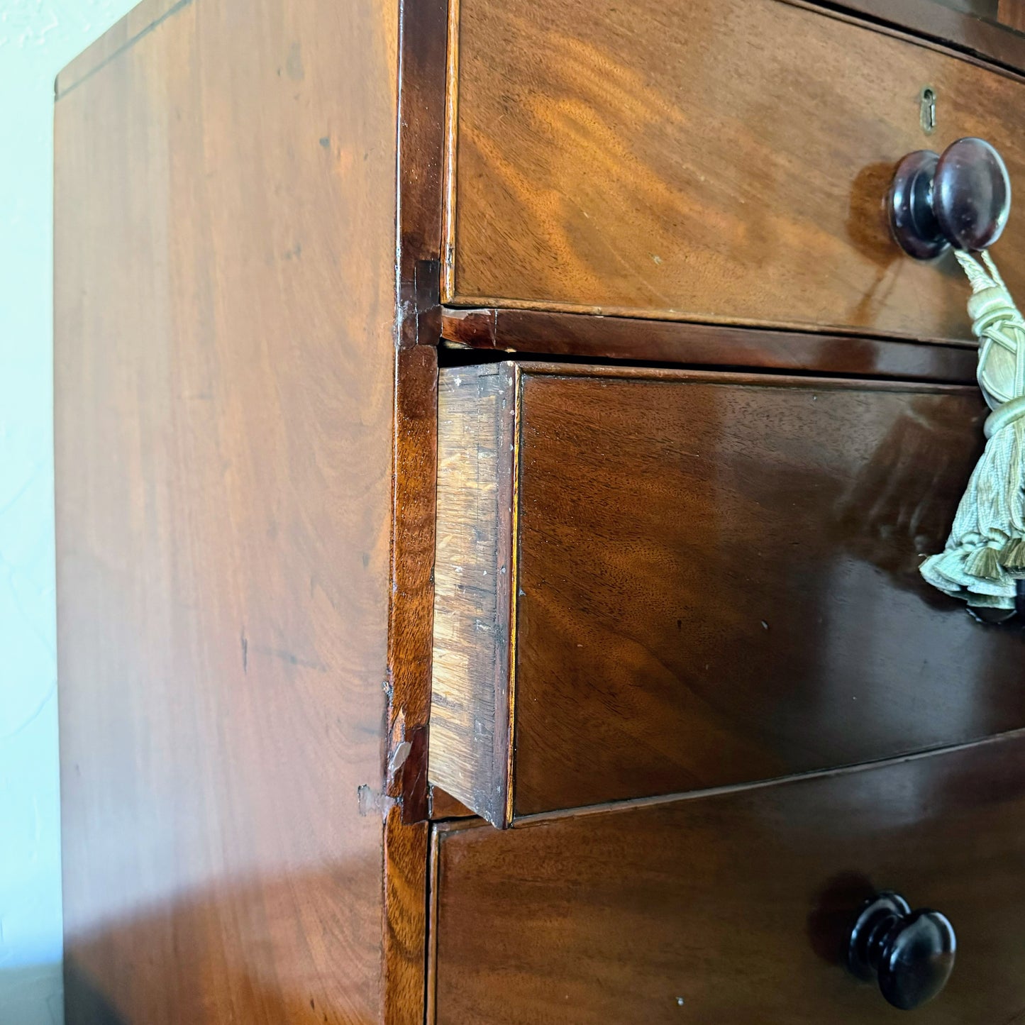 Antique English Bow Front Dresser