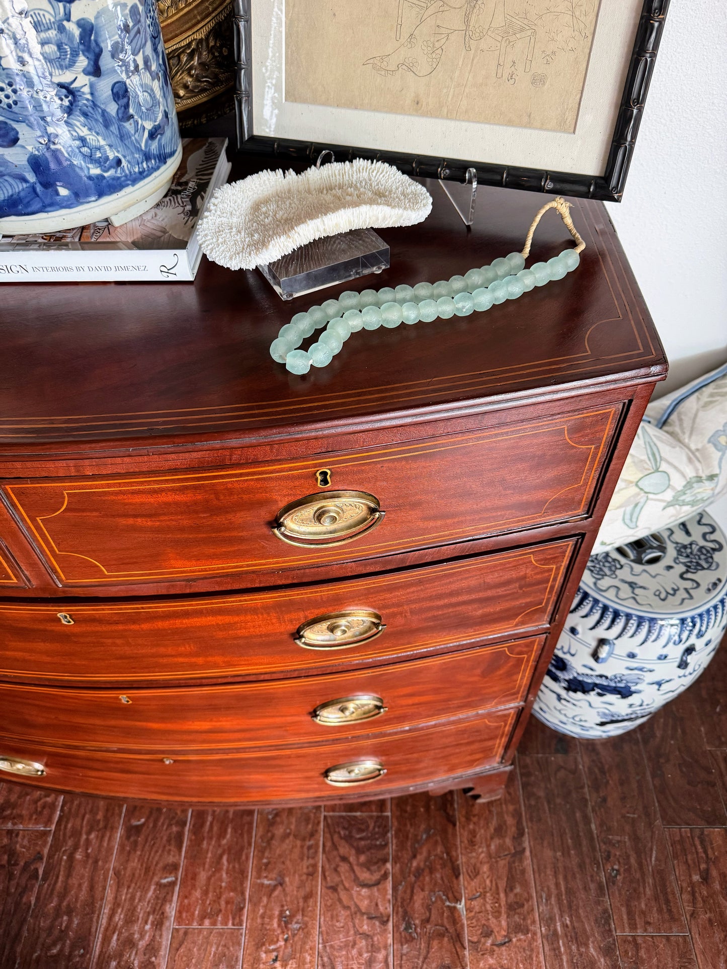English Mahogany Bowfront with Inlay
