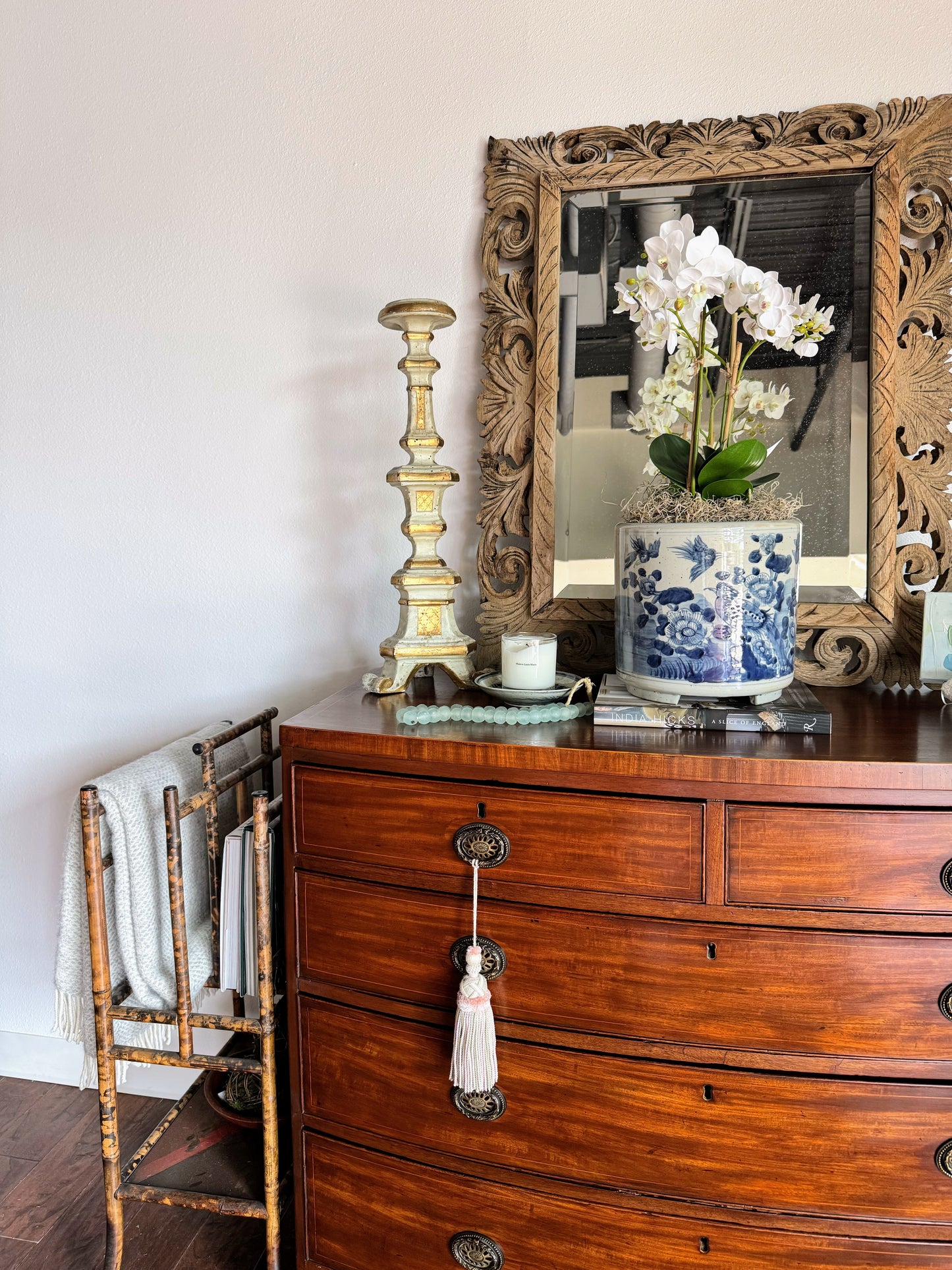 French Painted Candlestick