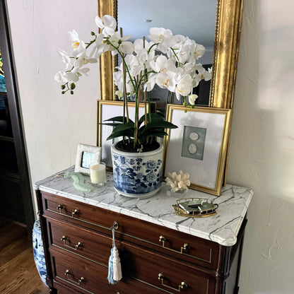 Blue & White Lotus Orchid Cache Pot
