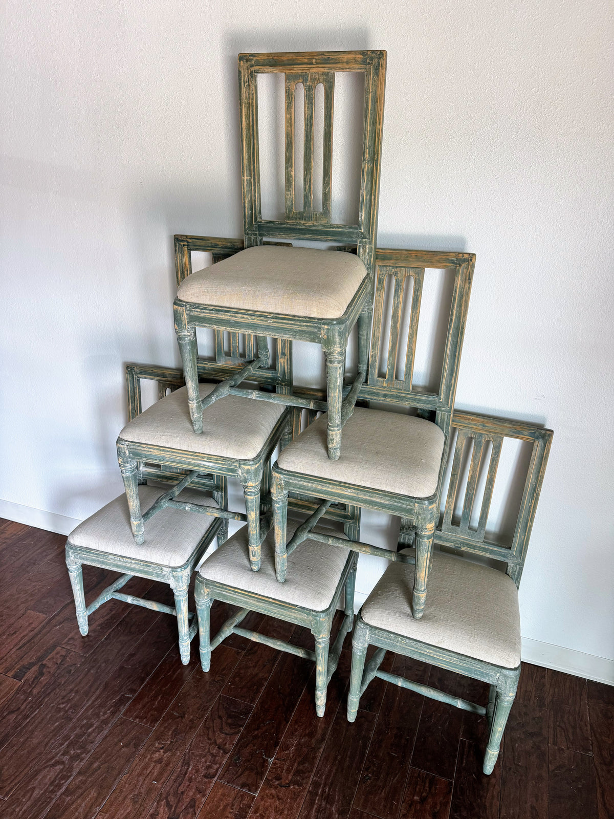 Set of Painted Swedish Chairs