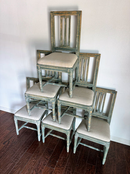 Set of Painted Swedish Chairs