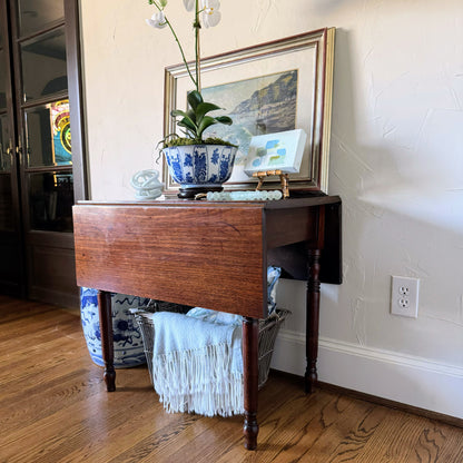 English Mahogany Oak Drop Leaf Table