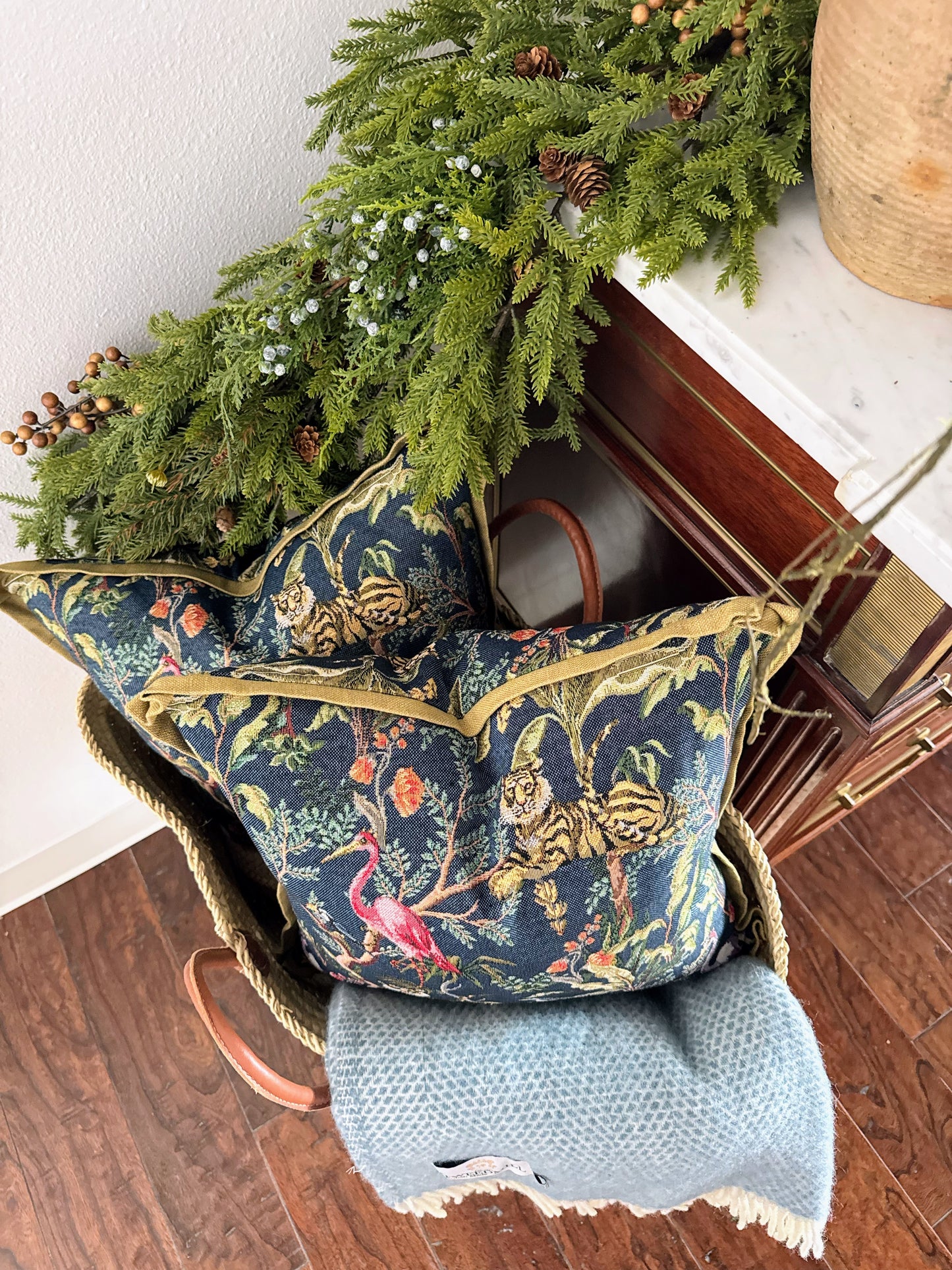 Custom Pillow: 18x18 Made in the UK Jungle Tapestry