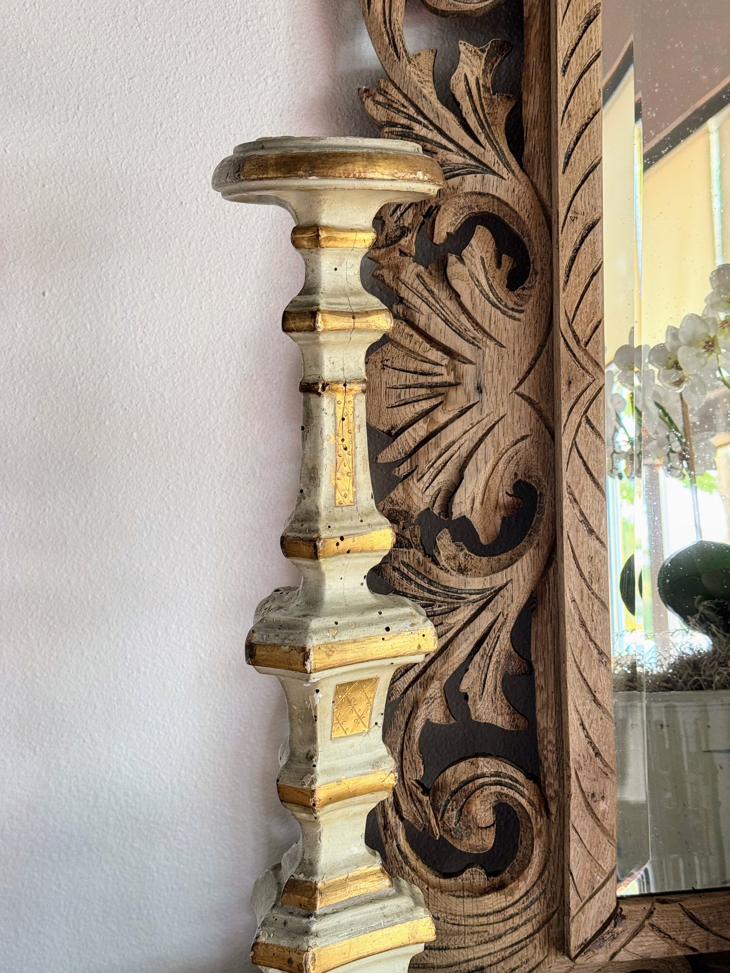 French Painted Candlestick