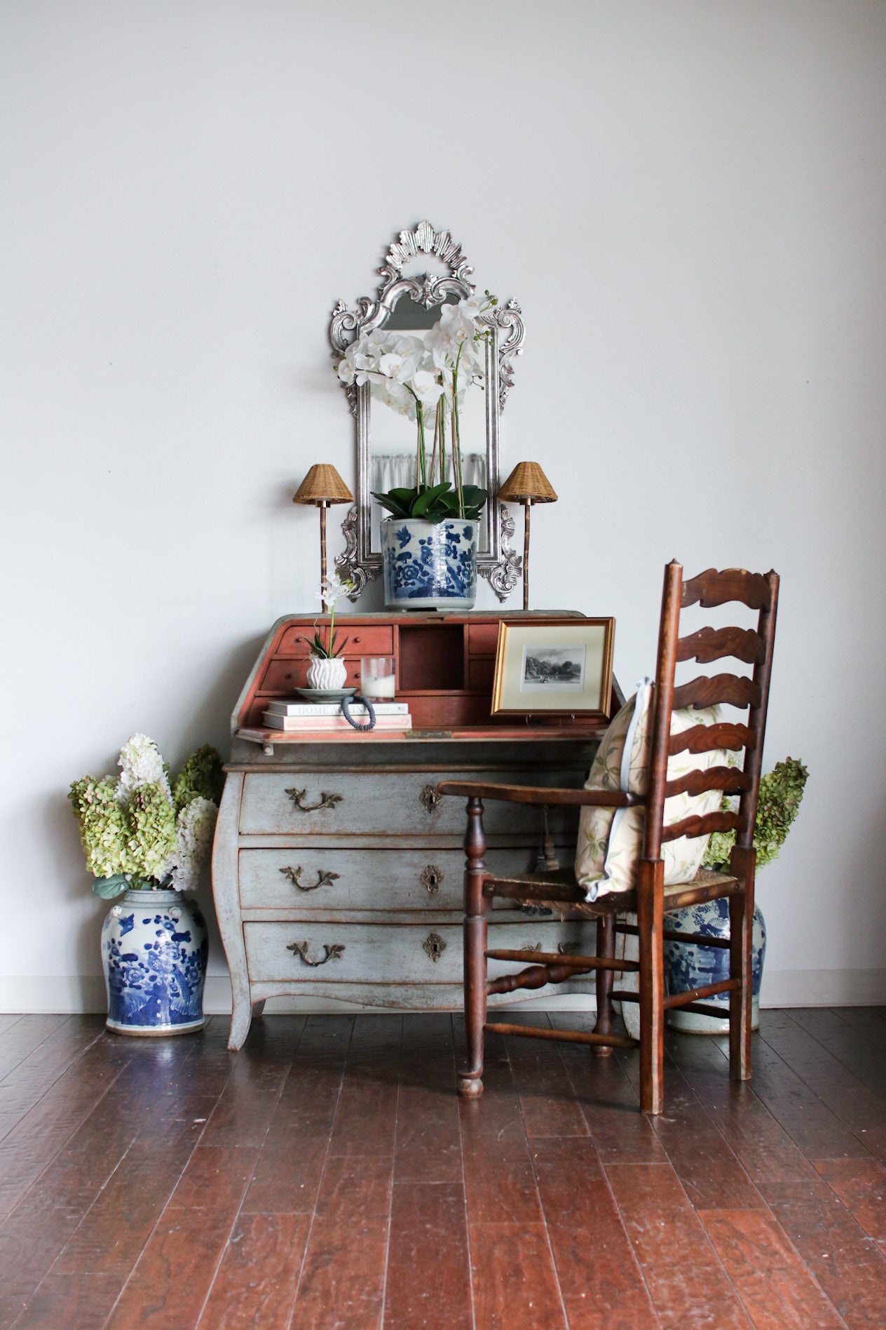 Antique Swedish Drop Front Secretary