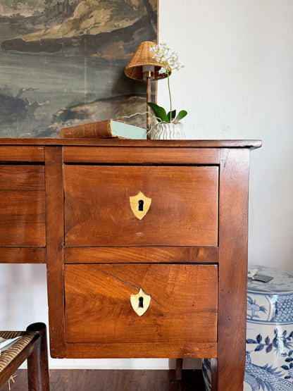 Antique Italian Desk with Shield Escutcheons