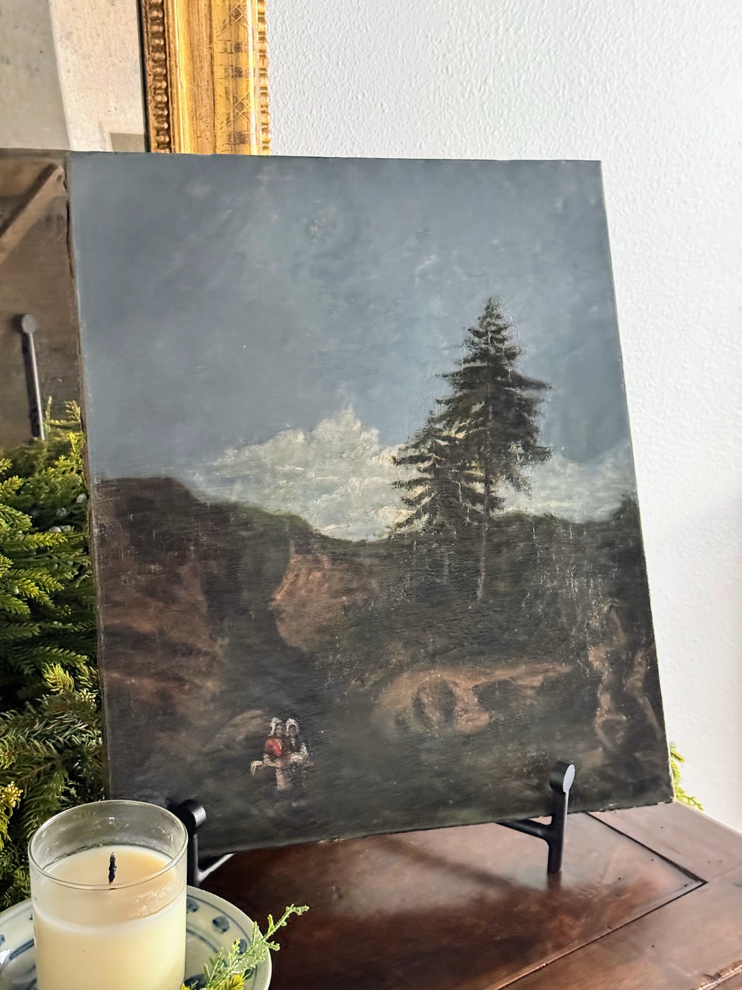 Oil on Canvas of Women Walking In Woods