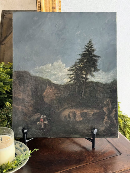 Oil on Canvas of Women Walking In Woods