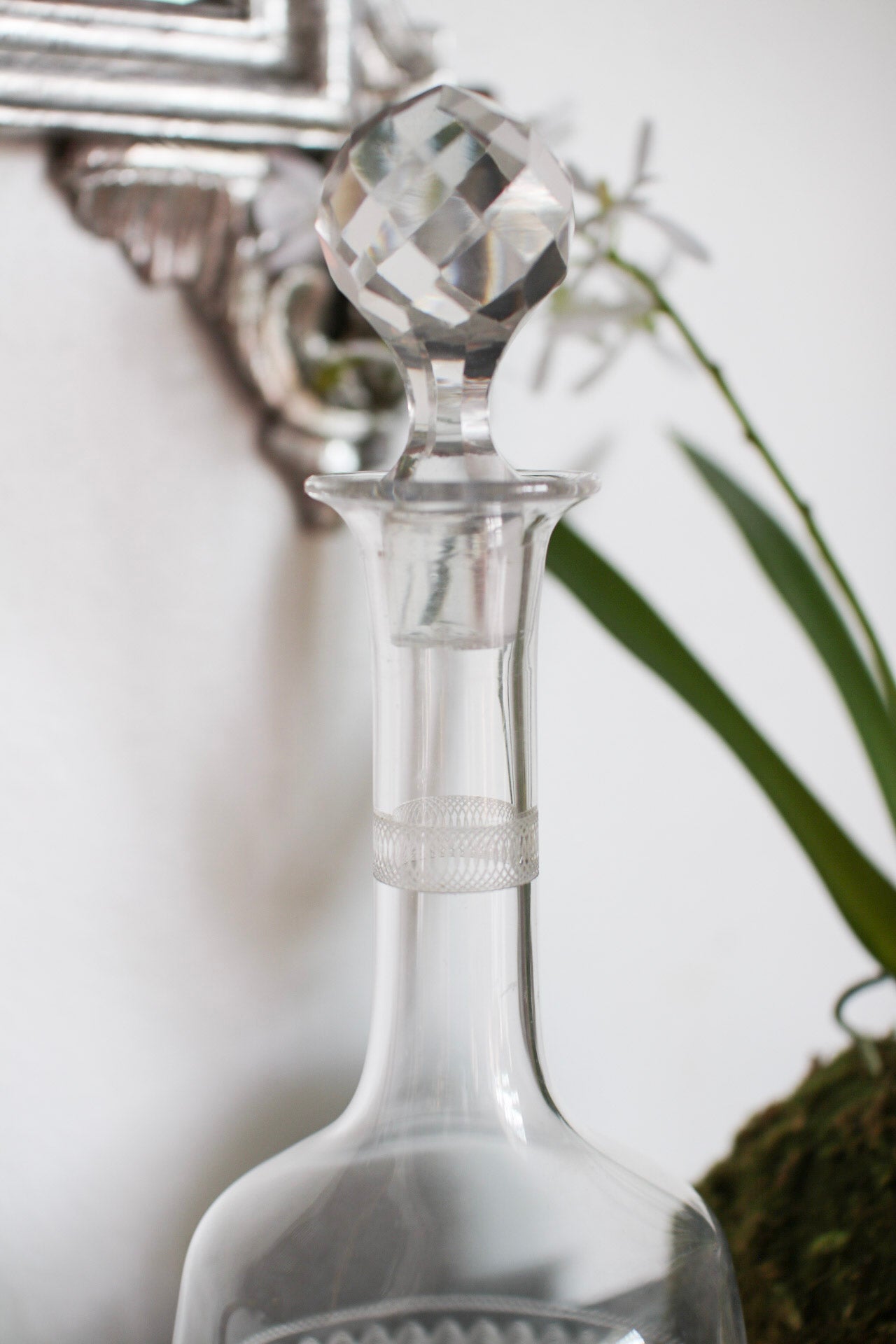 French Etched Glass Decanter
