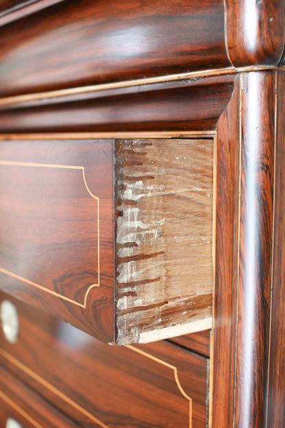 French Charles X White Marble Top Commode