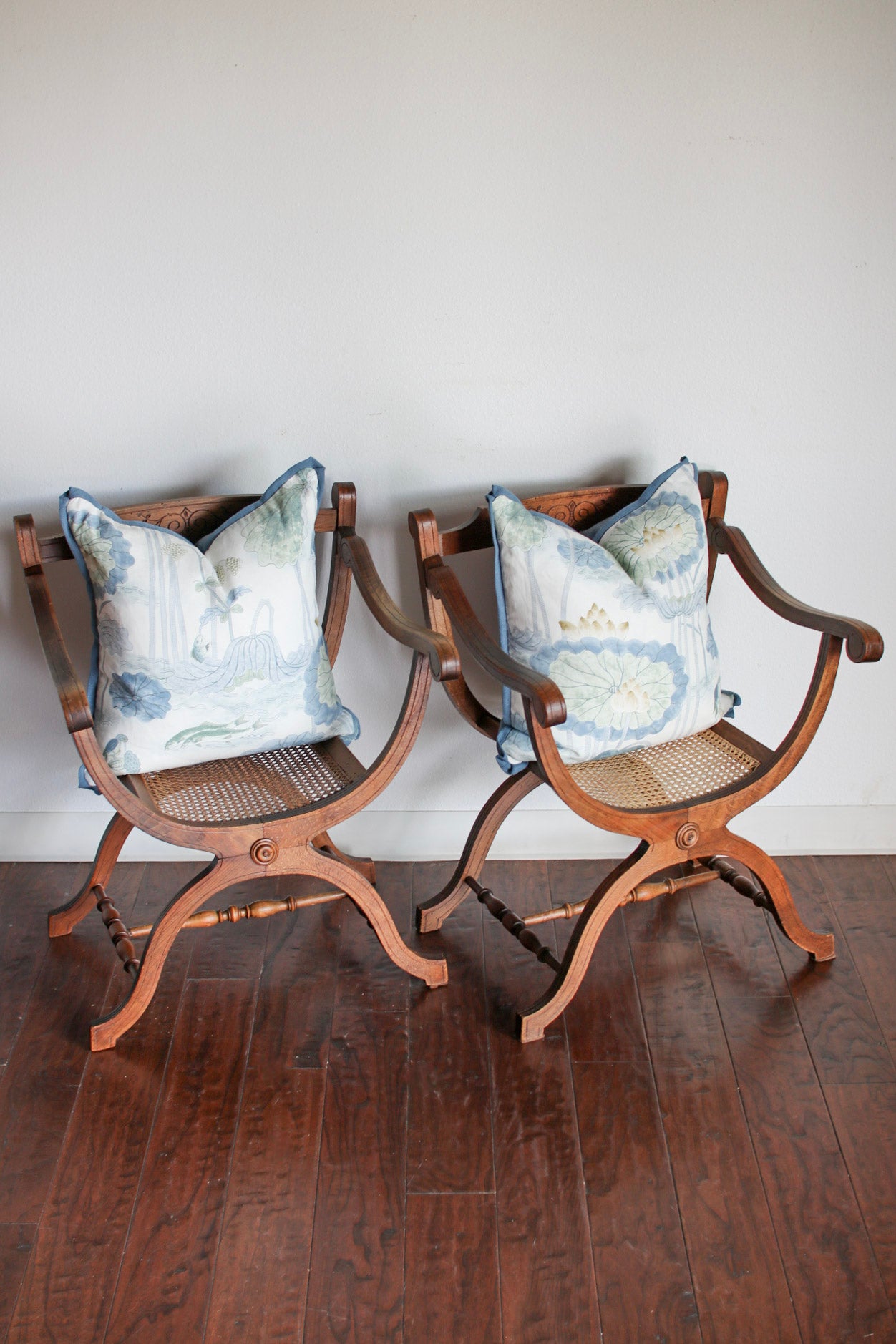 Pair of Italian Cane Chairs