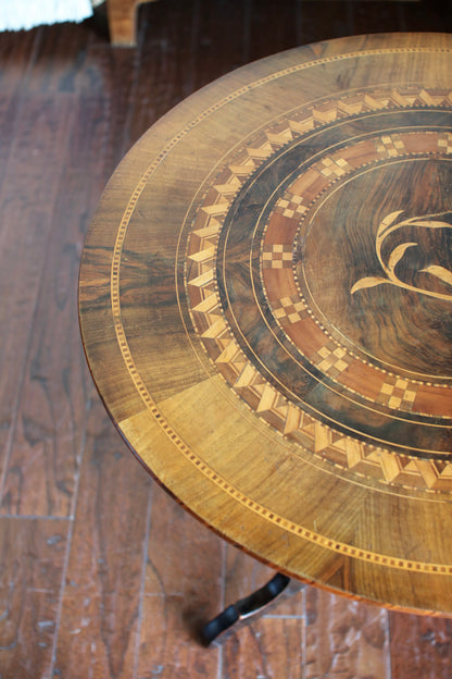 Round Italian Table with Inlay