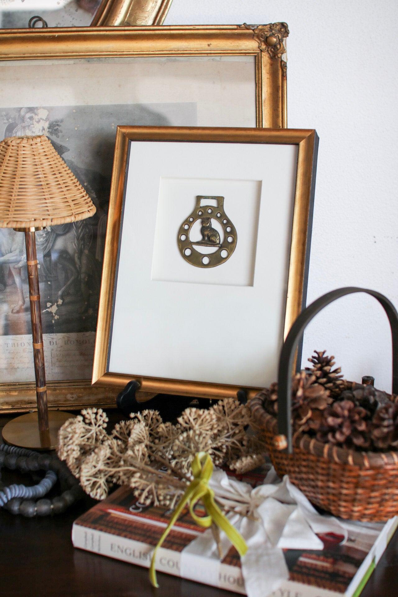 Framed English Horse Brass